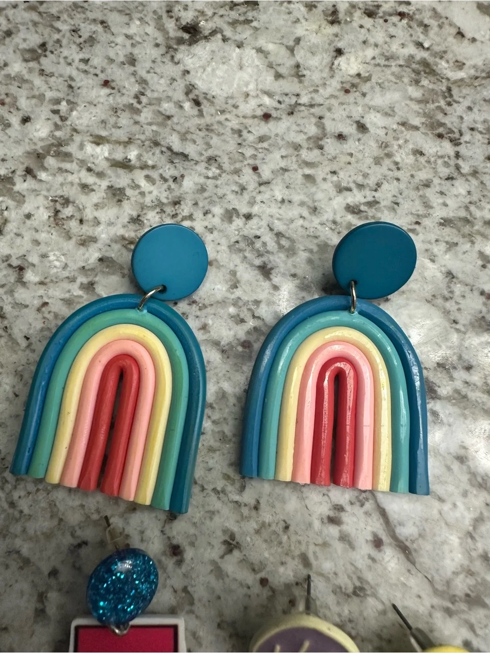 Teacher Colorful Rainbow, Pencil & Smile Earrings - festive earrings 2 pr - new